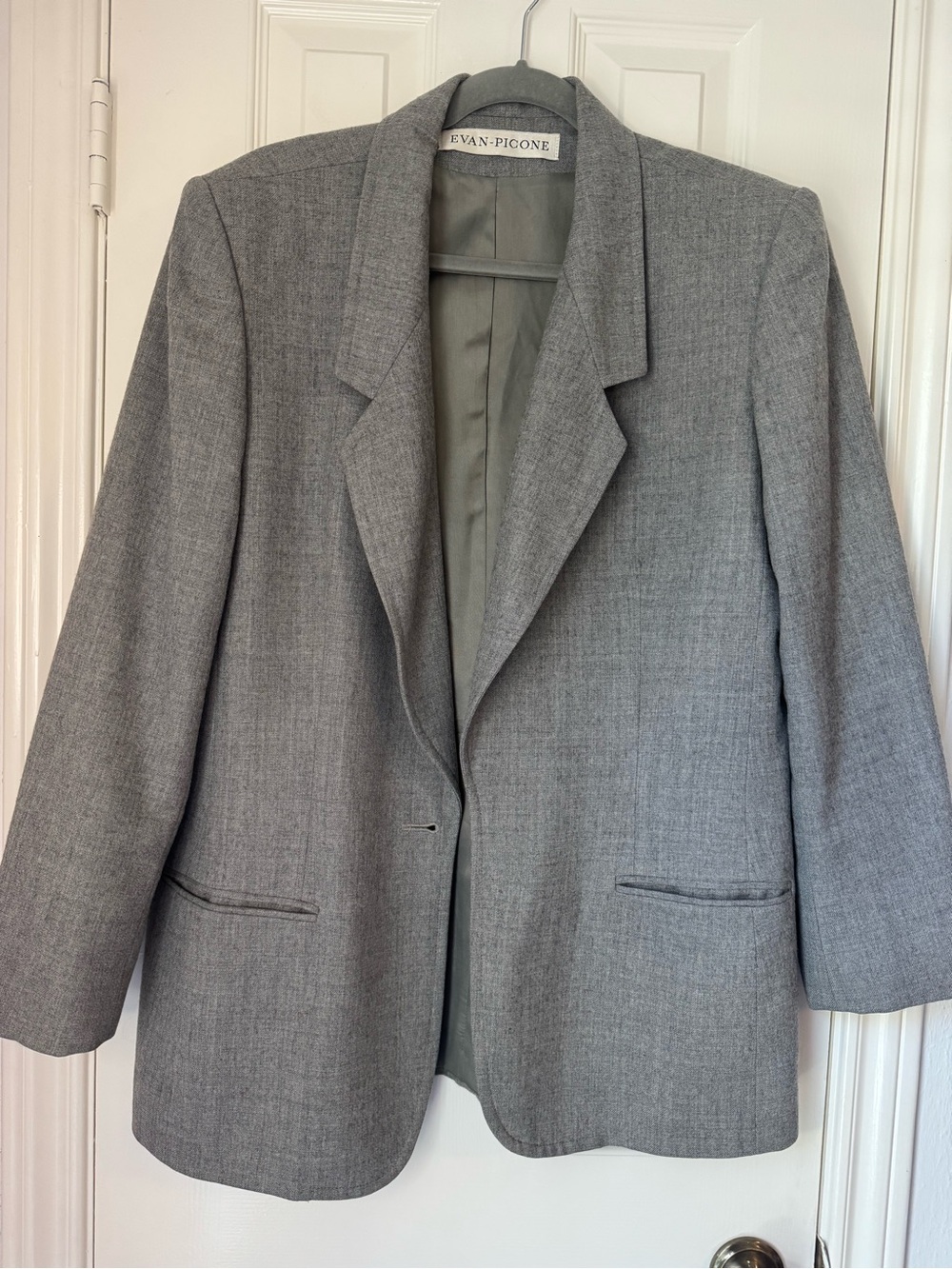 VINTAGE Evan Picone Gray Wool Women's Blazer Jacket